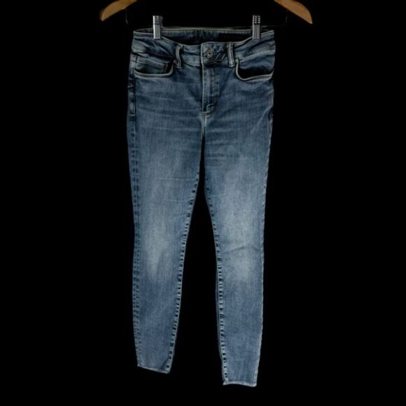 All Saints Miller Frayed Hem Distressed Skinny Jeans Sz S (US 6) - Picture 2 of 8